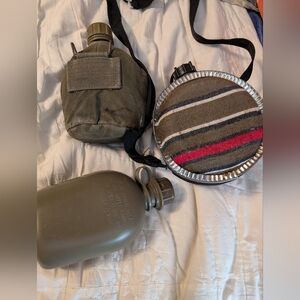 3 US Military  Canteen One With Cover READ